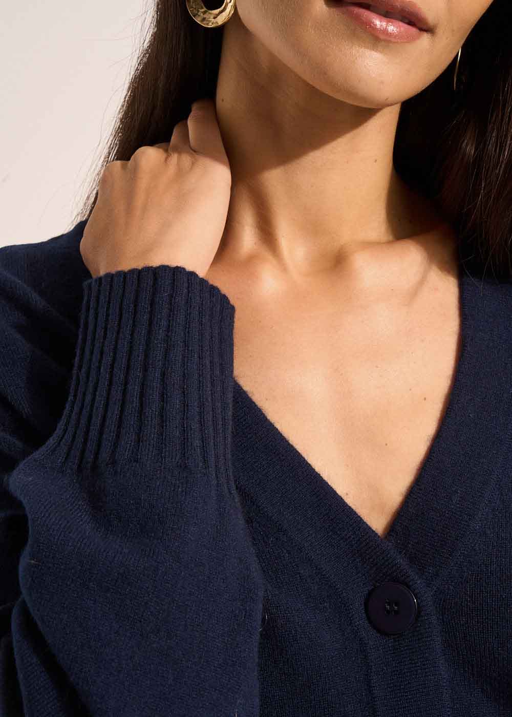 Gilet ample avec col V en cachemire - Sud Express - 2 - Sud Express