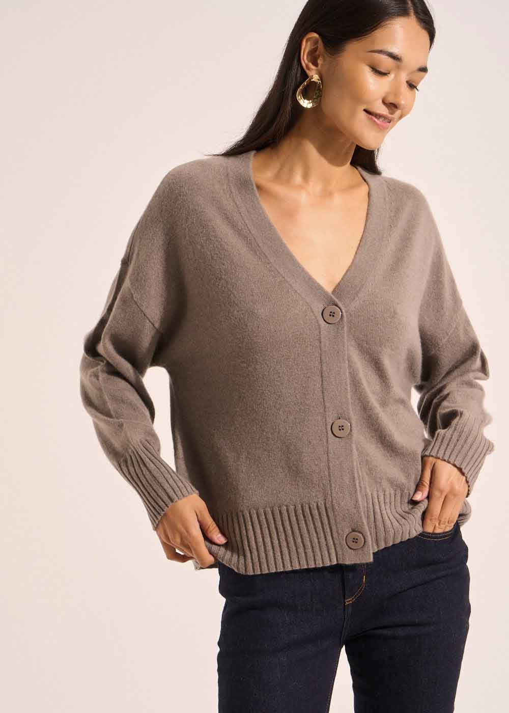 GRAMMAX Gilet ample avec col V en cachemire - 1 - Sud Express - Sud Express