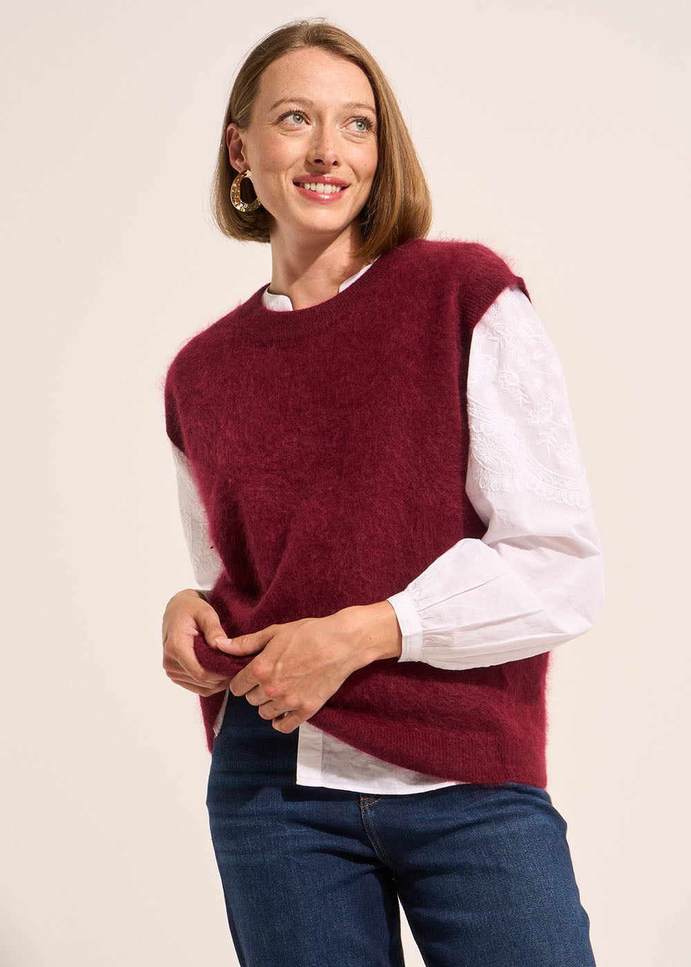 Pull ample sans manches à col rond - Sud Express - 5 - Sud Express