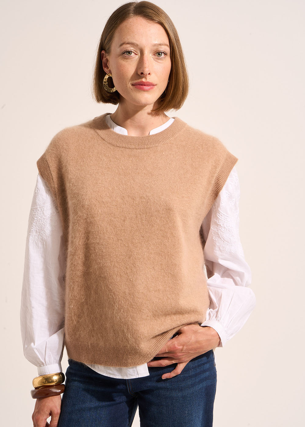 Pull ample sans manches à col rond - Sud Express - 1 - Sud Express