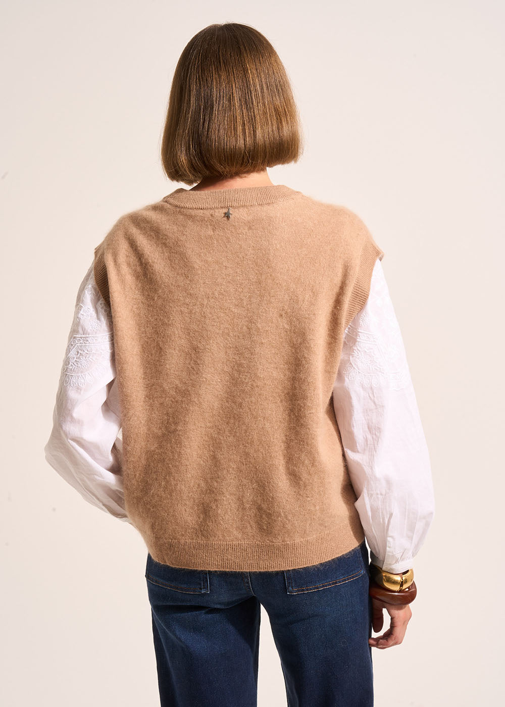 MARTHE Pull ample sans manches à col rond - 3 - Sud Express - Sud Express