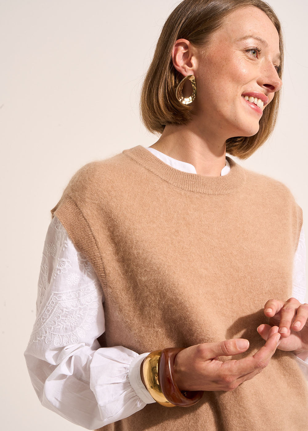 Pull ample sans manches à col rond - Sud Express - 5 - Sud Express