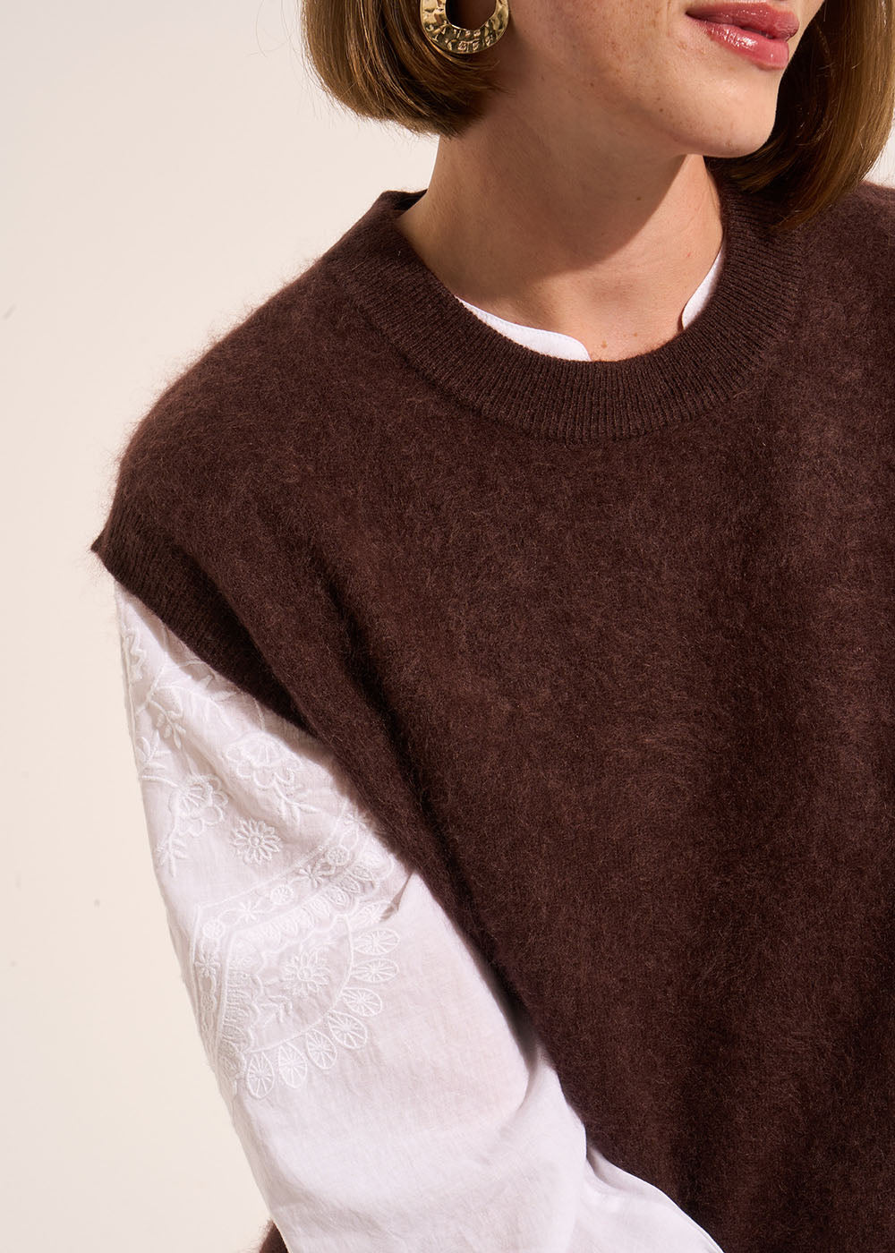 MARTHE Pull ample sans manches à col rond - 2 - Sud Express - Sud Express