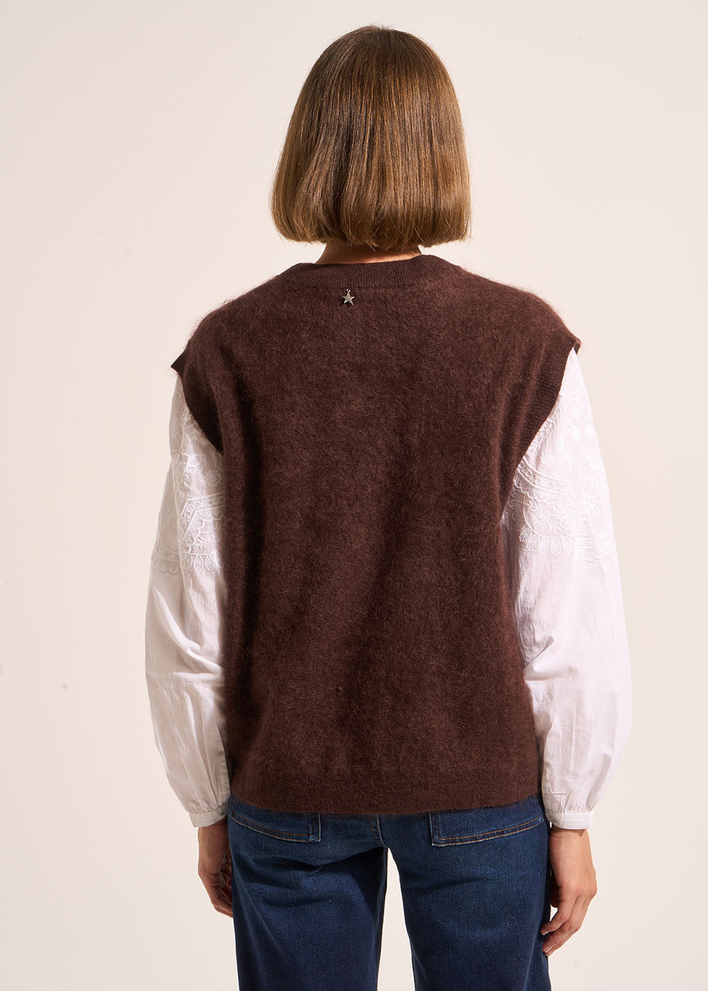 MARTHE Pull ample sans manches à col rond - 3 - Sud Express - Sud Express