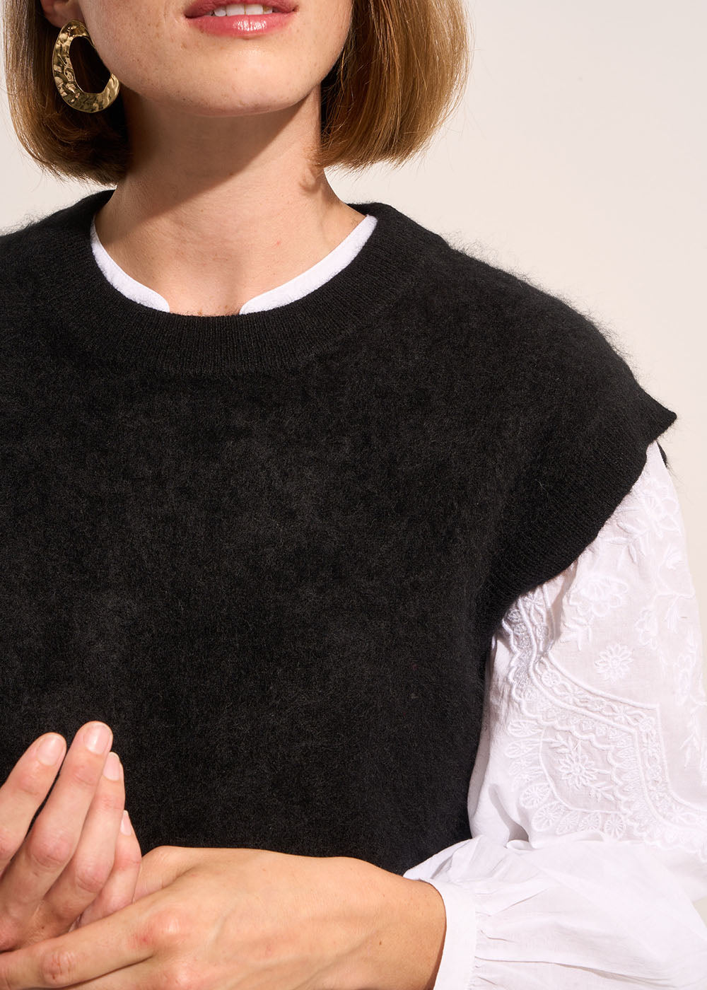 MARTHE Pull ample sans manches à col rond - 2 - Sud Express - Sud Express