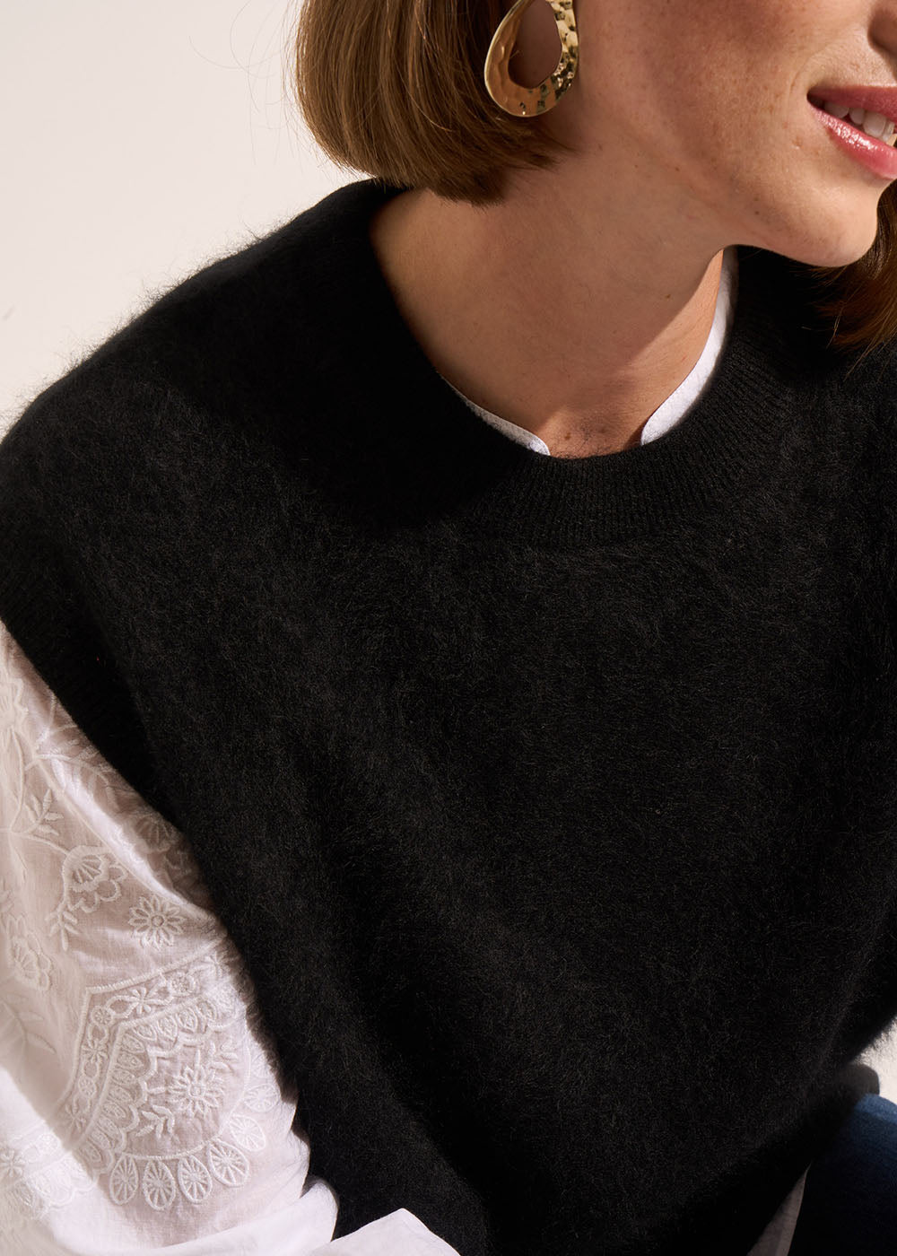 MARTHE Pull ample sans manches à col rond - 4 - Sud Express - Sud Express