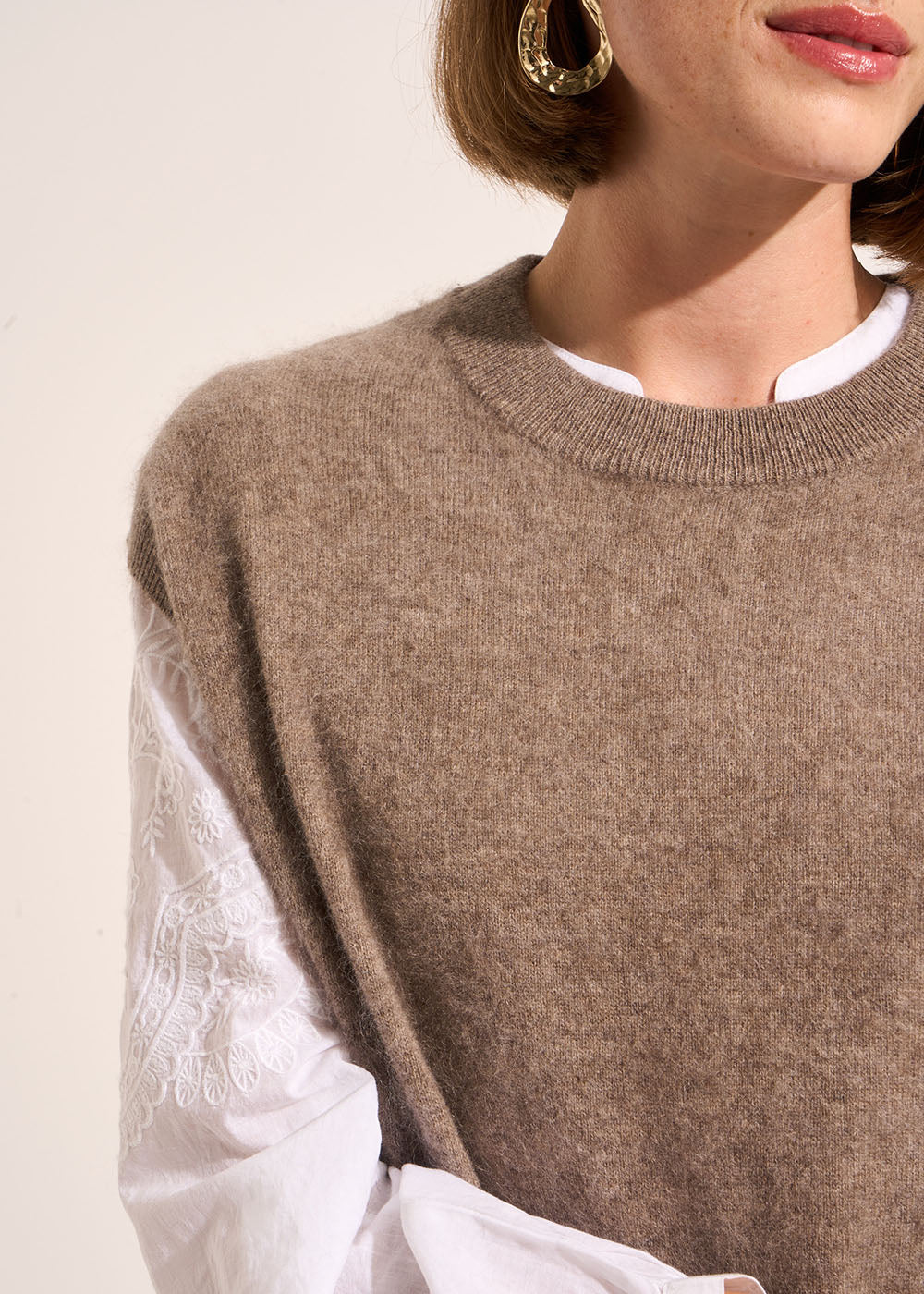 MARTHE Pull ample sans manches à col rond - 2 - Sud Express - Sud Express