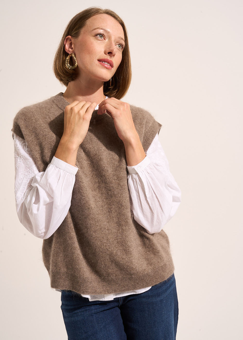 Pull ample sans manches à col rond - Sud Express - 5 - Sud Express