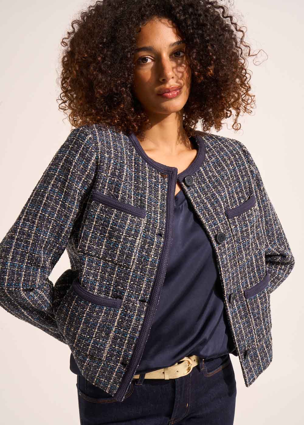 Veste courte en tweed - Sud Express - 5 - Sud Express