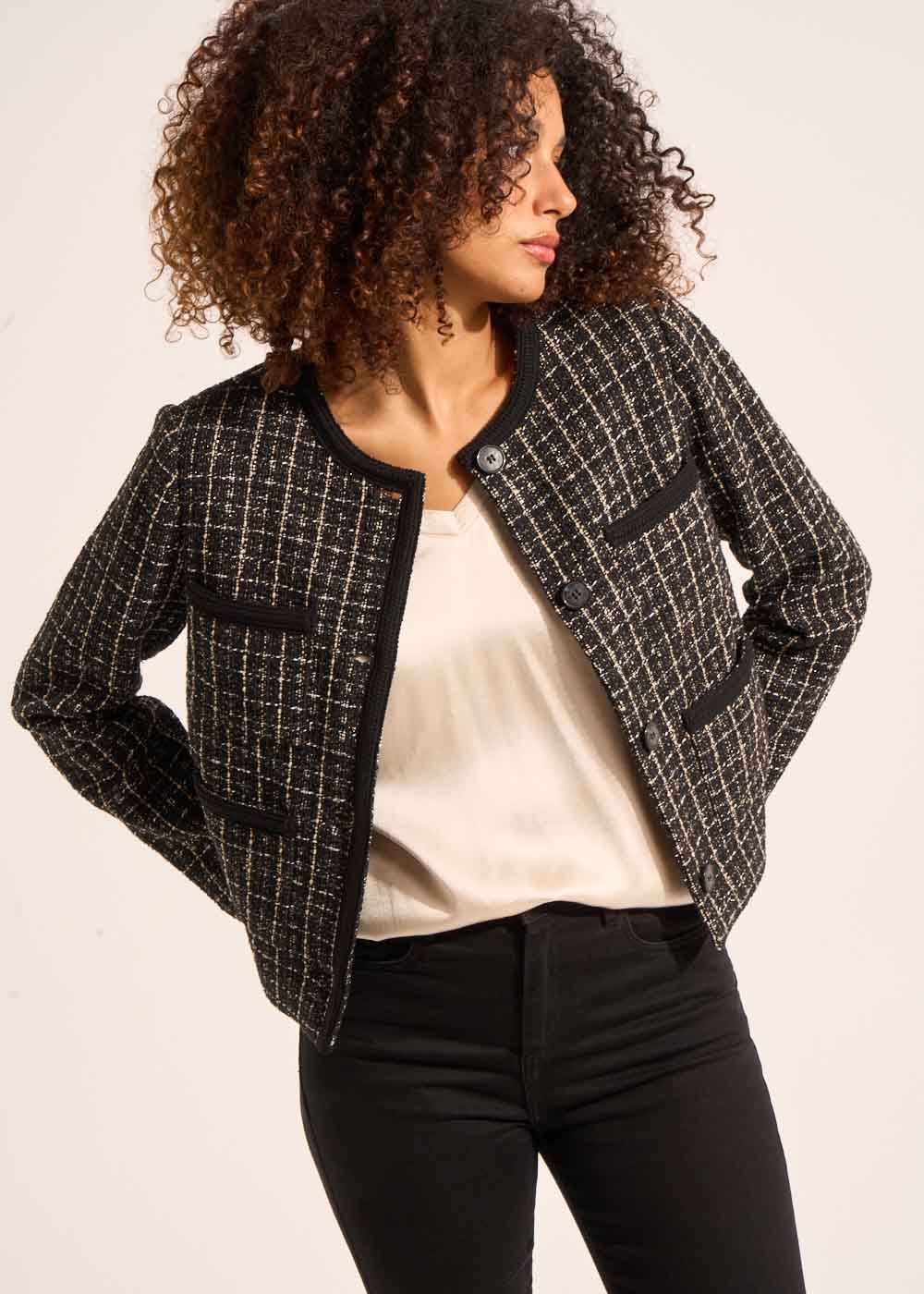 VITEZA Veste courte en tweed - 1 - Sud Express - Sud Express