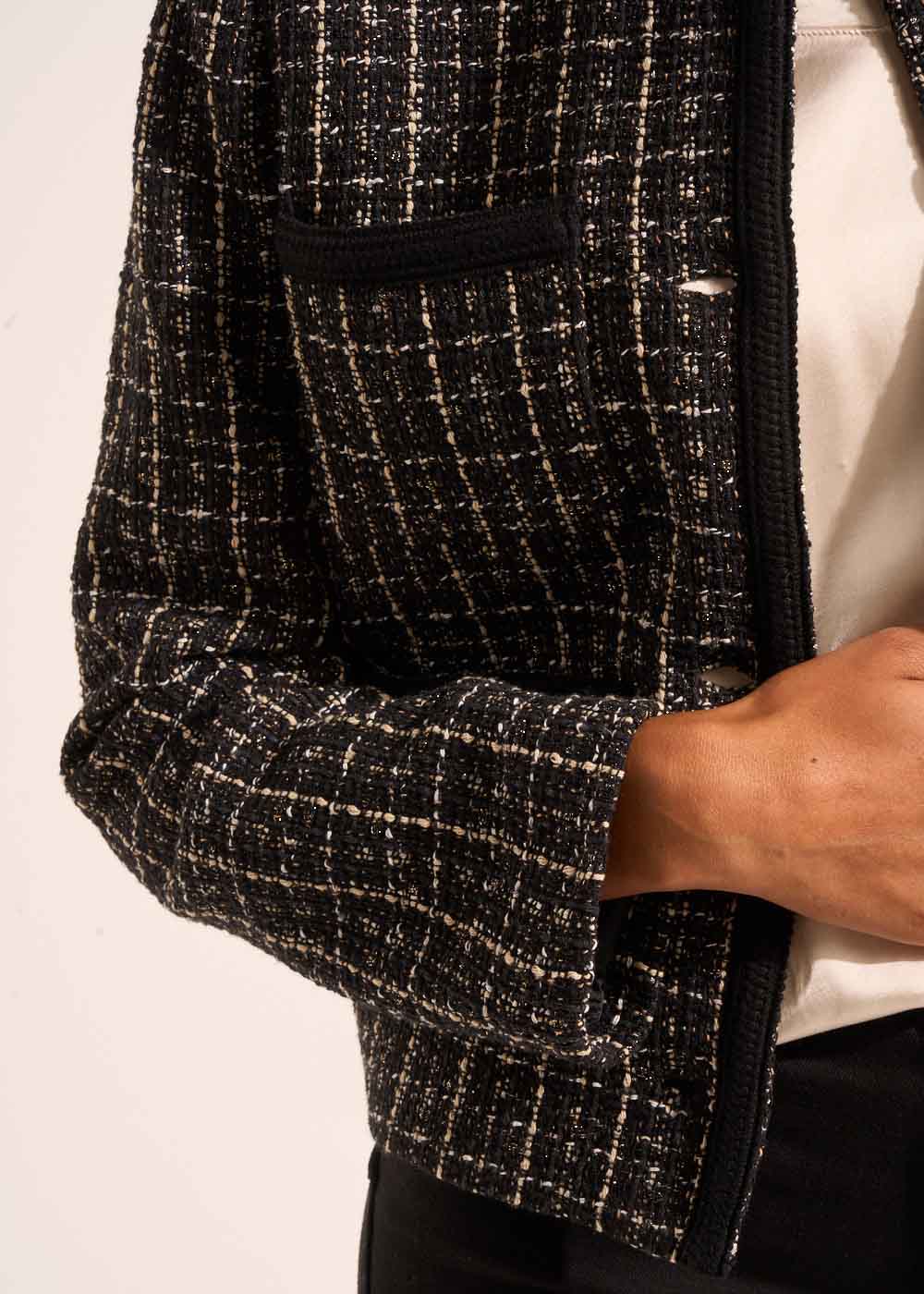 Veste courte en tweed - Sud Express - 7 - Sud Express