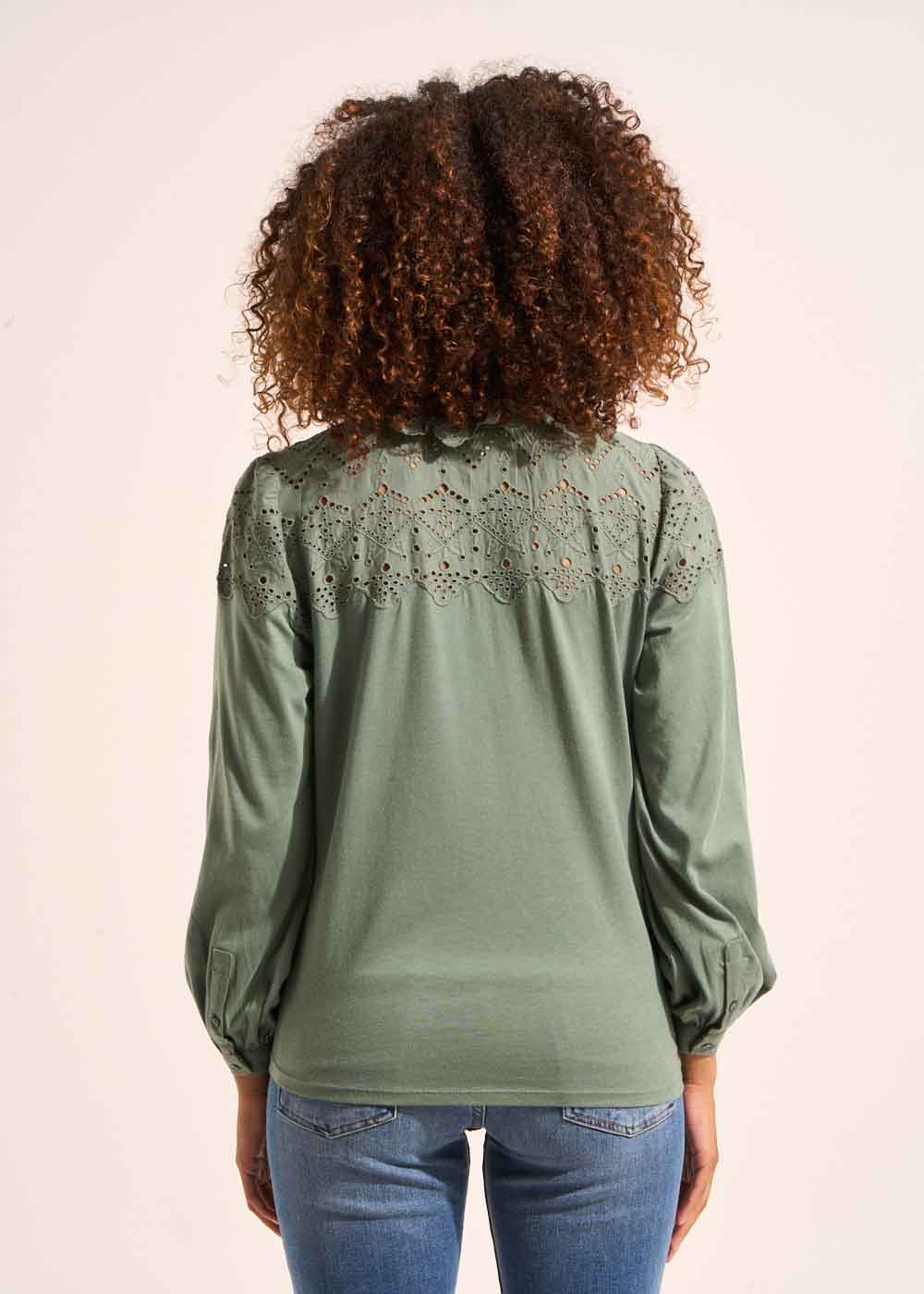 TASHIA Top en jersey détails brodés - 3 - Sud Express - Sud Express