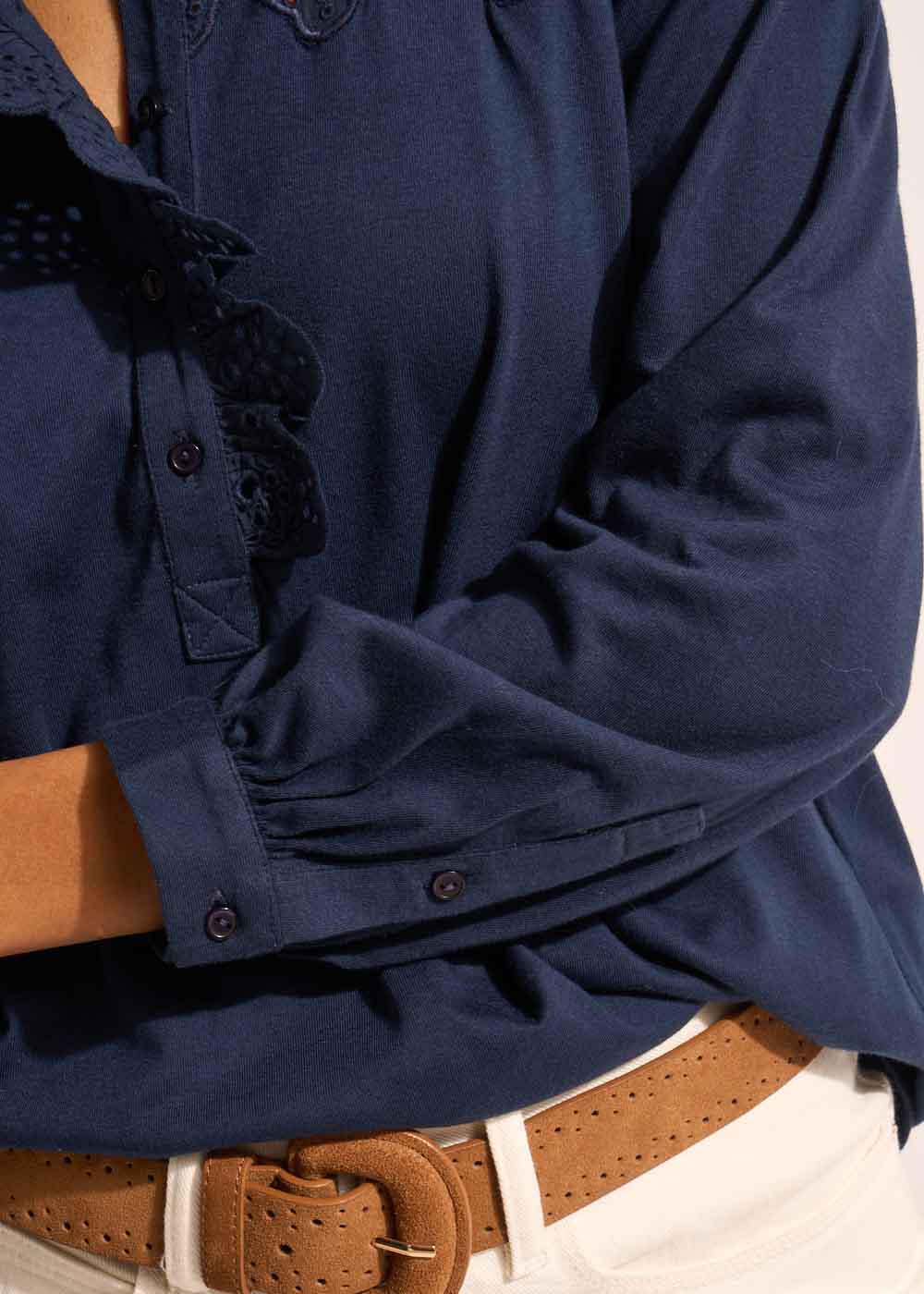 Top en jersey détails brodés - Sud Express - 5 - Sud Express