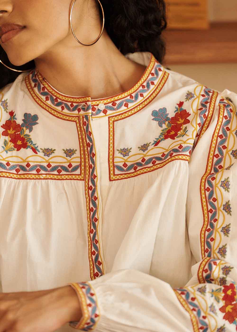 Blouse à broderies - Sud Express - 2 - Sud Express