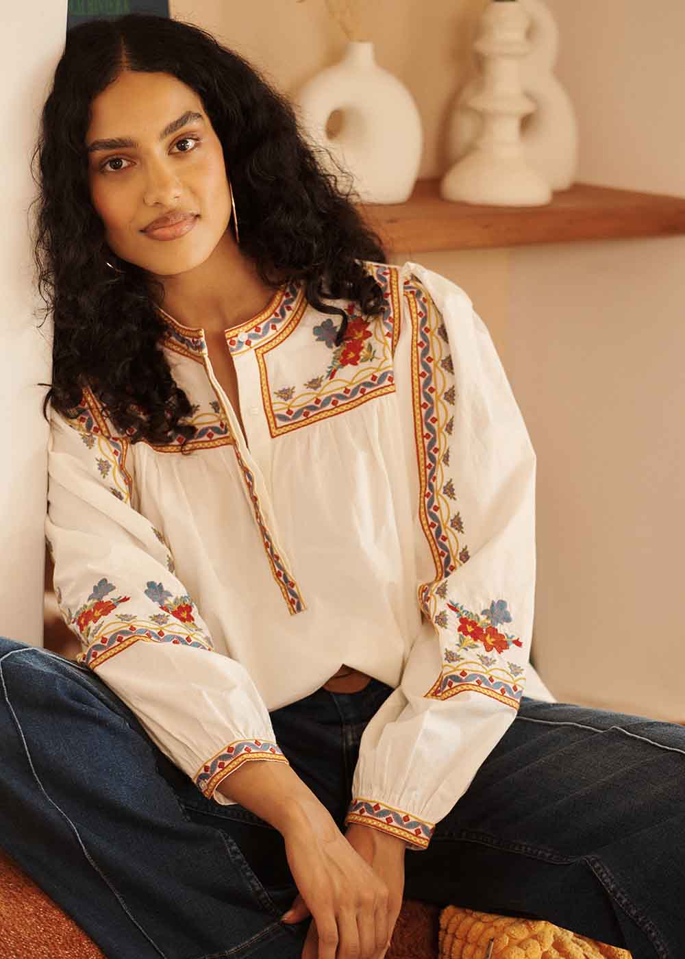 Blouse à broderies - Sud Express - 7 - Sud Express