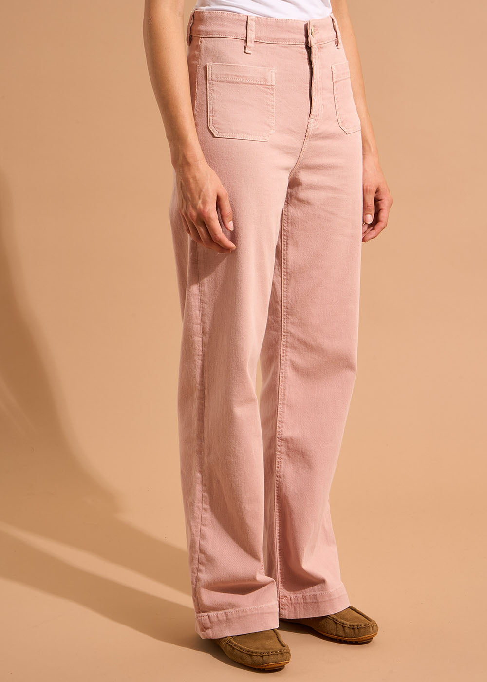 Pantalon coupe large en coton taille haute - Sud Express - 6 - Sud Express