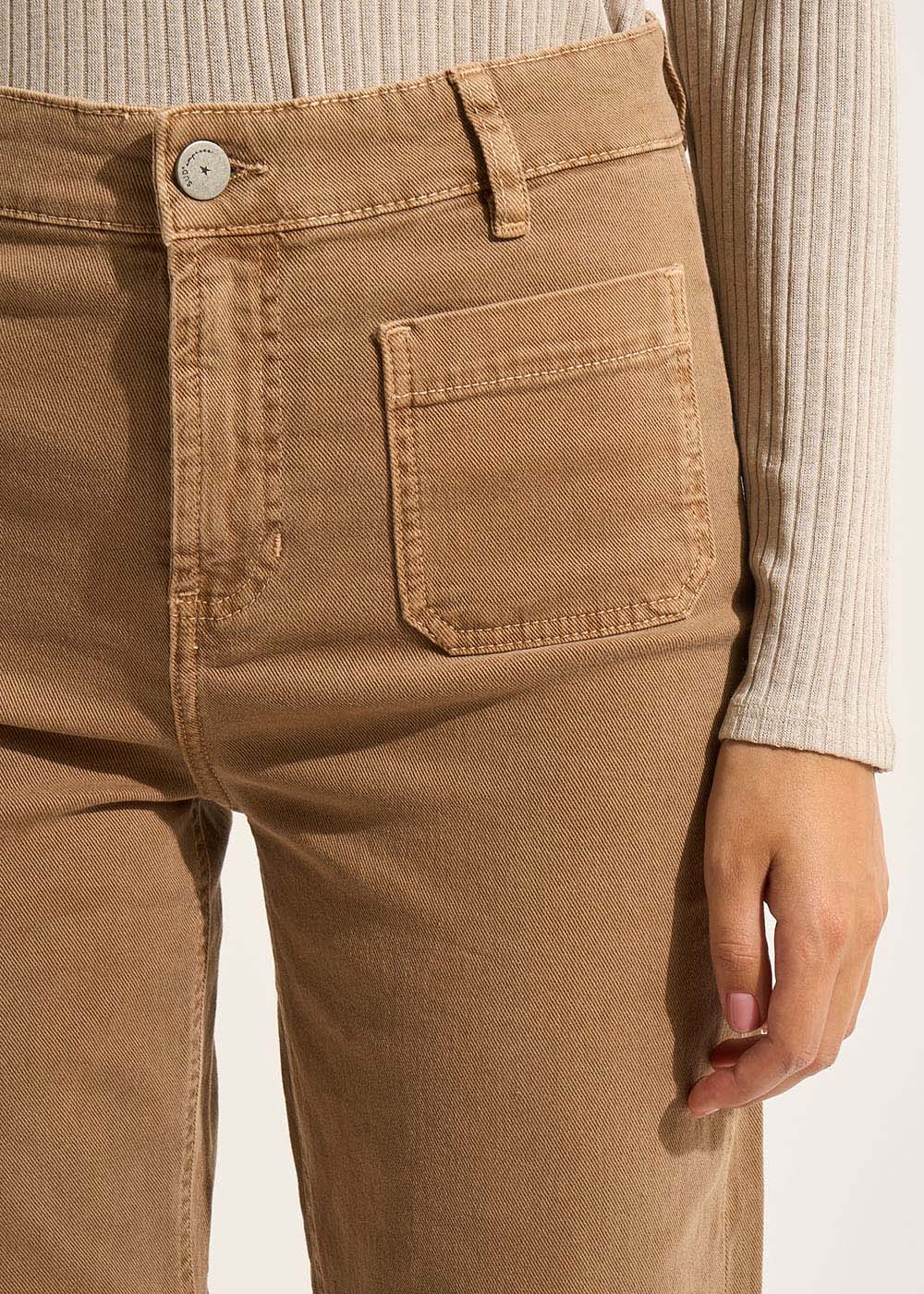 STACY Pantalon coupe large en coton taille haute - 2 - Sud Express - Sud Express