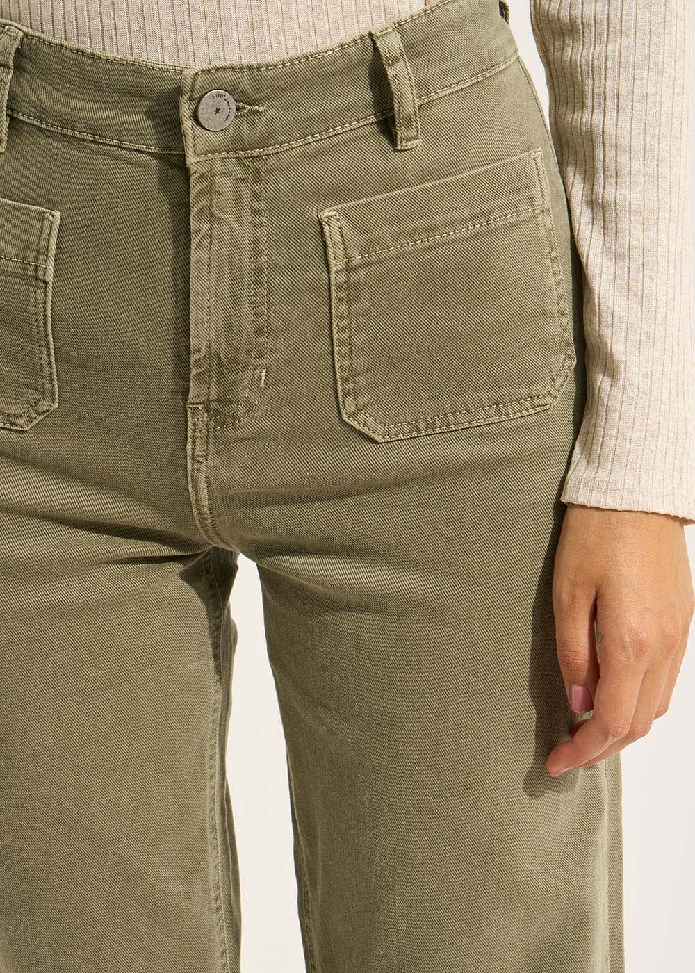 STACY Pantalon coupe large en coton taille haute - 2 - Sud Express - Sud Express