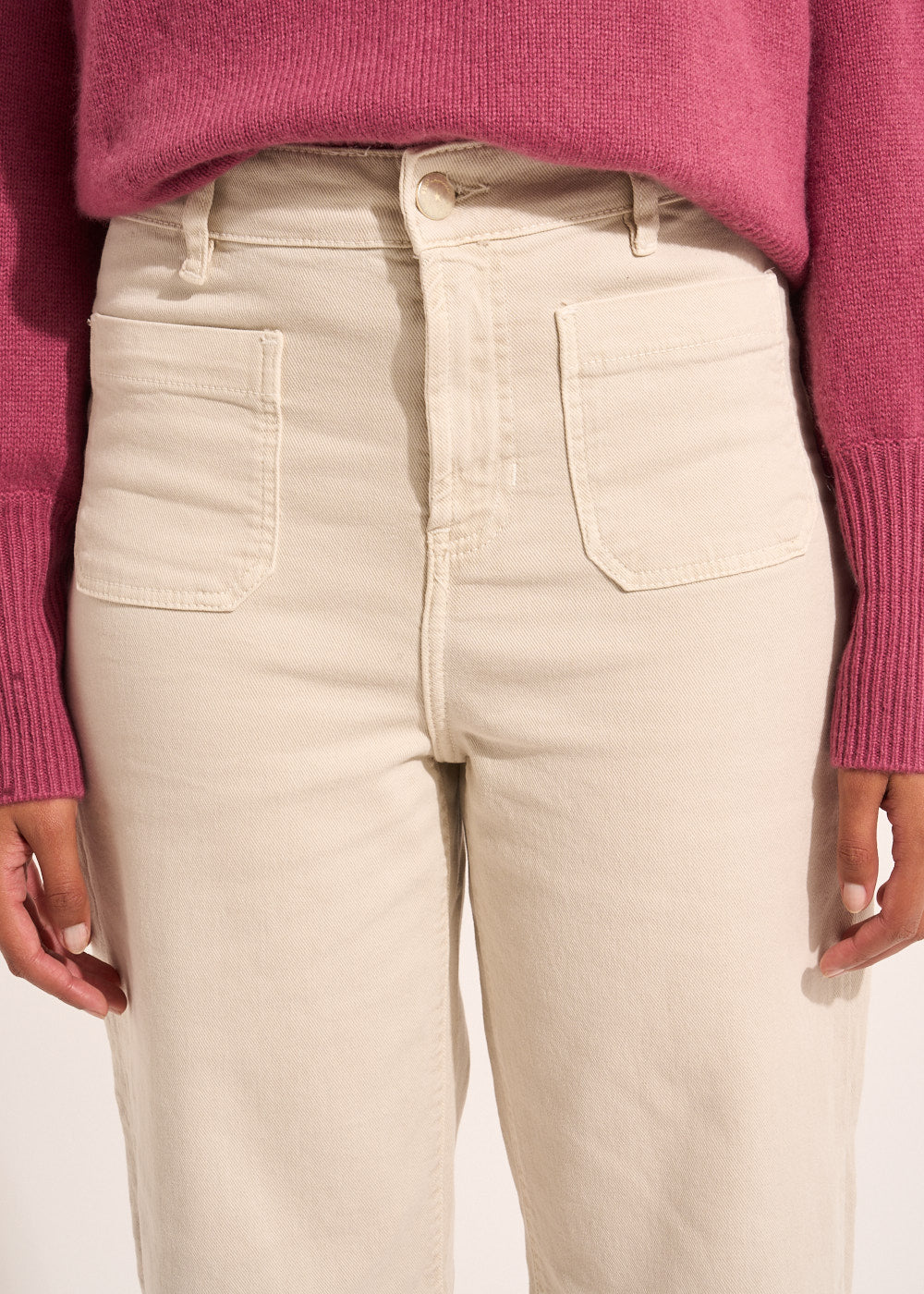 STACY Pantalon coupe large en coton taille haute - 2 - Sud Express - Sud Express