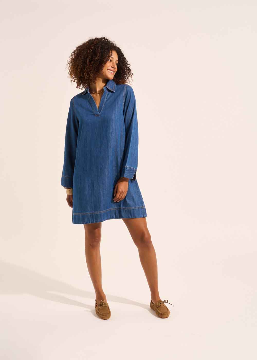 RALAIA Robe trapèze col tunisien - 1 - Sud Express - Sud Express