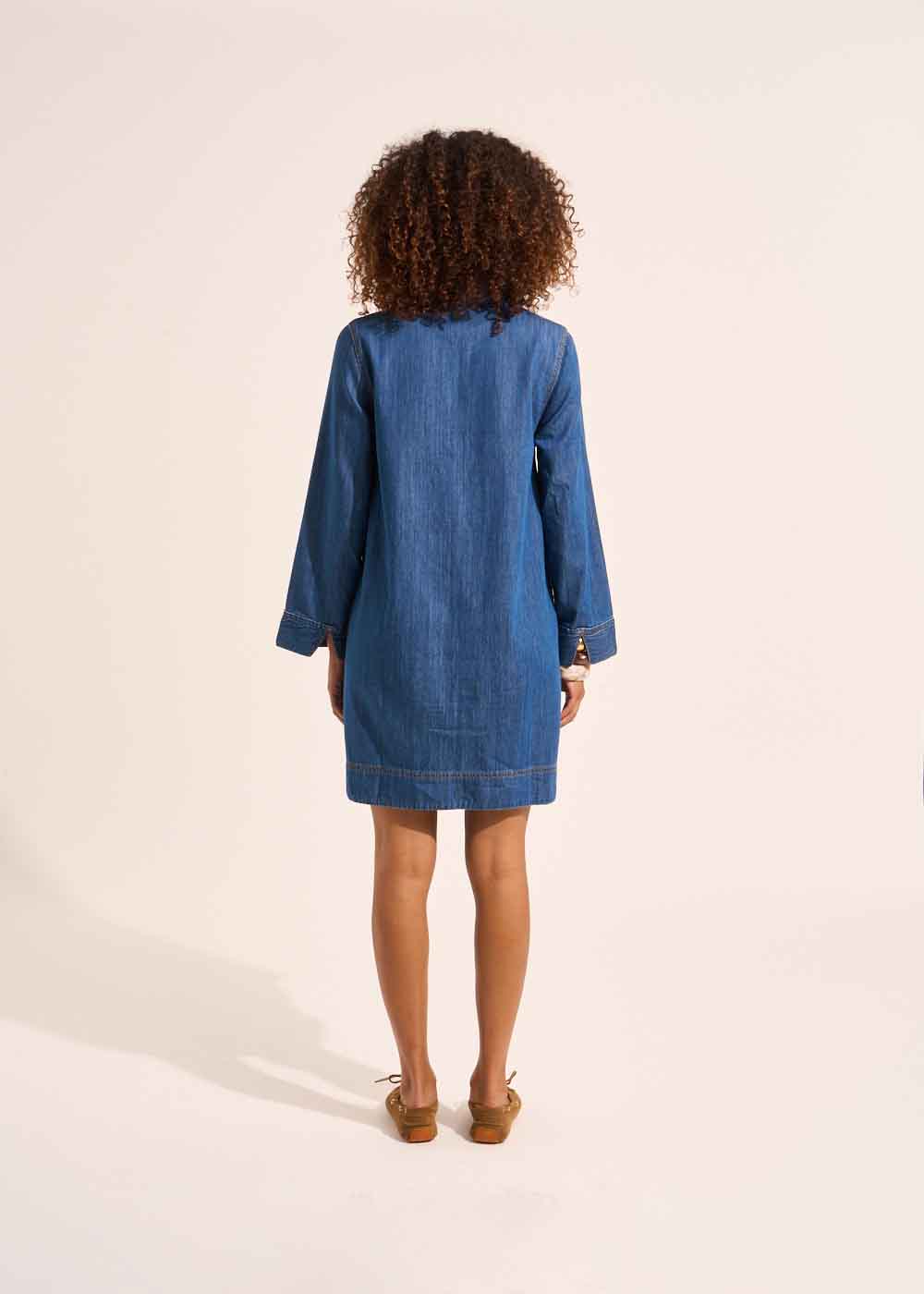 RALAIA Robe trapèze col tunisien - 3 - Sud Express - Sud Express