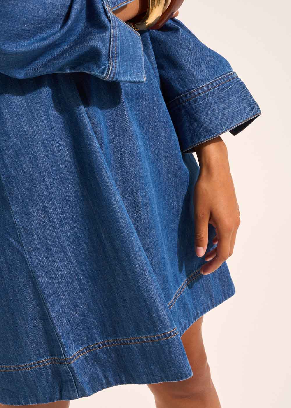 RALAIA Robe trapèze col tunisien - 4 - Sud Express - Sud Express