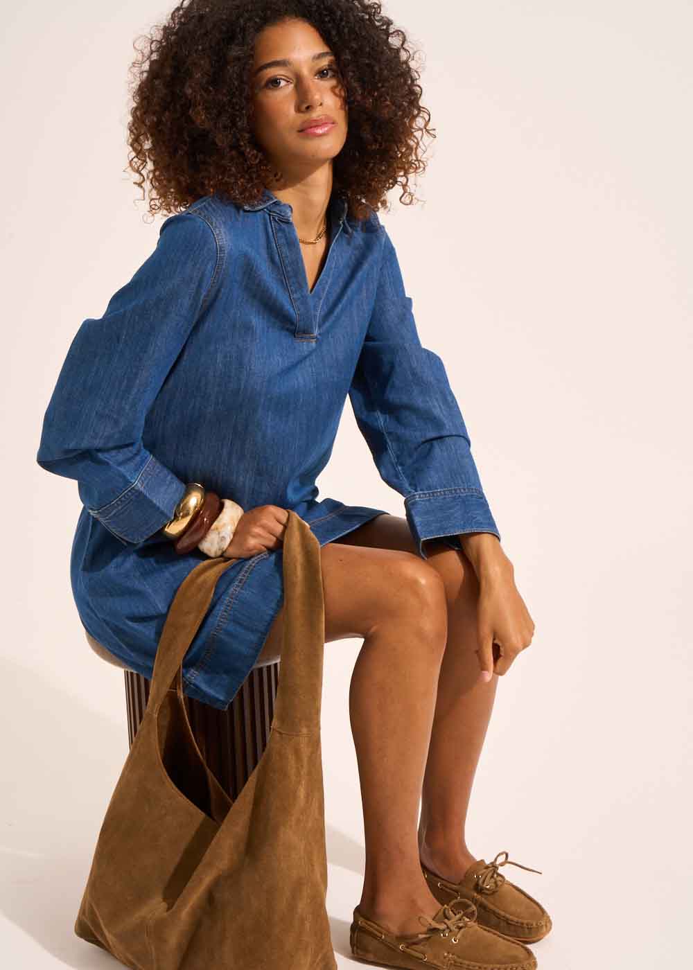 Robe trapèze col tunisien - Sud Express - 5 - Sud Express