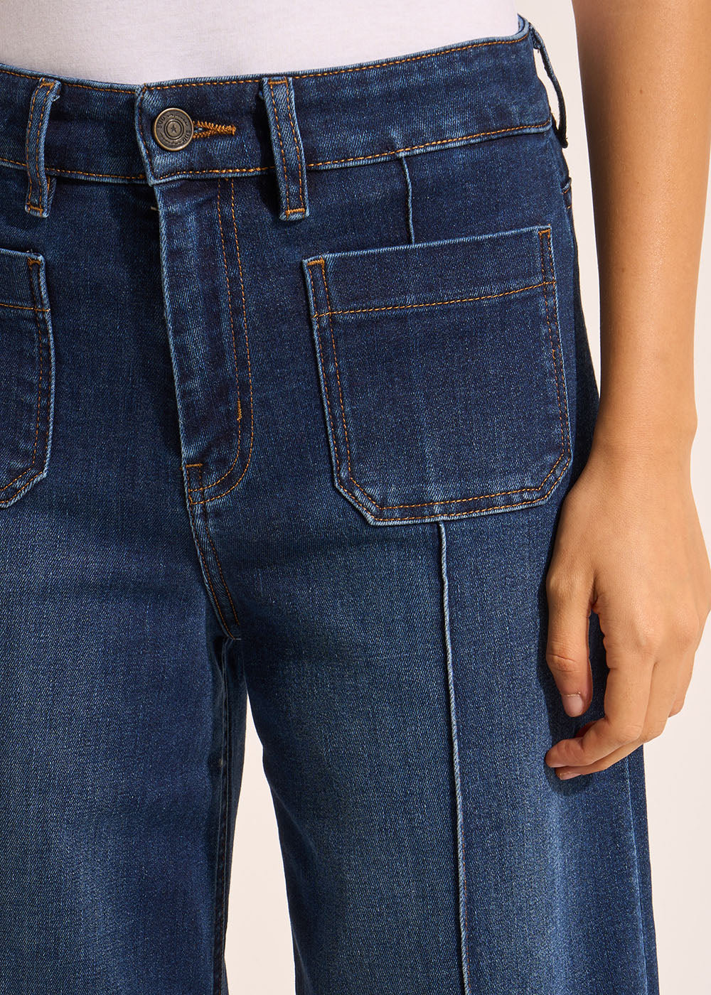 LYLOU Jean flare taille haute pli nervuré - 4 - Sud Express - Sud Express