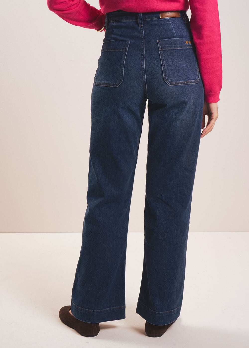 STACY  Jean à jambes larges avec revers et taille haute - 3 - Sud Express - Sud Express