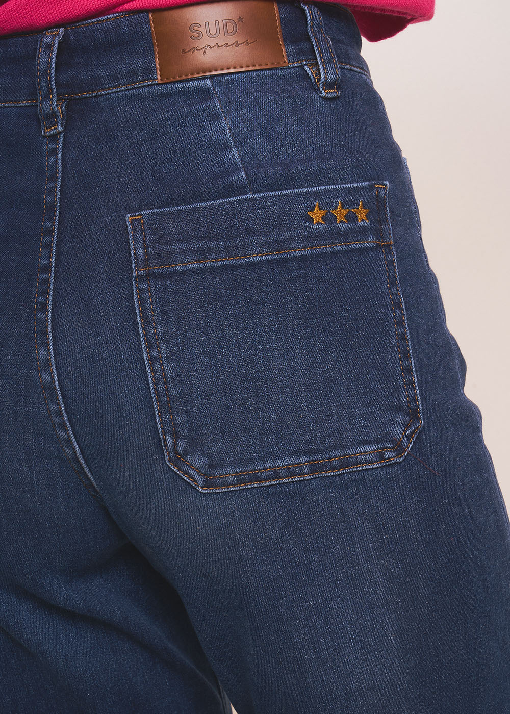 STACY  Jean à jambes larges avec revers et taille haute - 4 - Sud Express - Sud Express