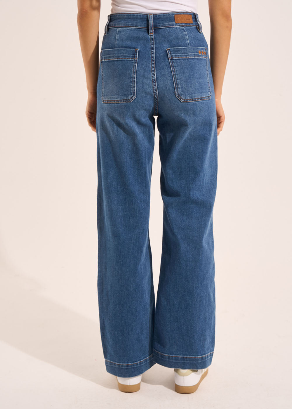 STACY MEDIUM STONE Jean à jambes larges avec revers et taille haute - 3 - Sud Express - Sud Express