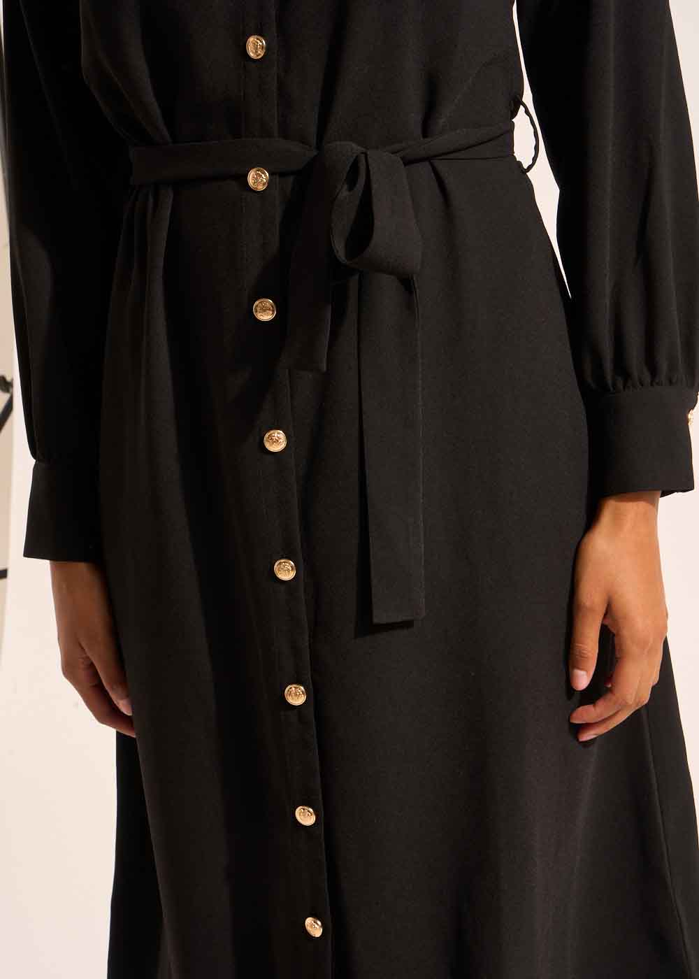 RIMERIA Robe longue à nouer à la taille avec manches longues - 2 - Sud Express - Sud Express