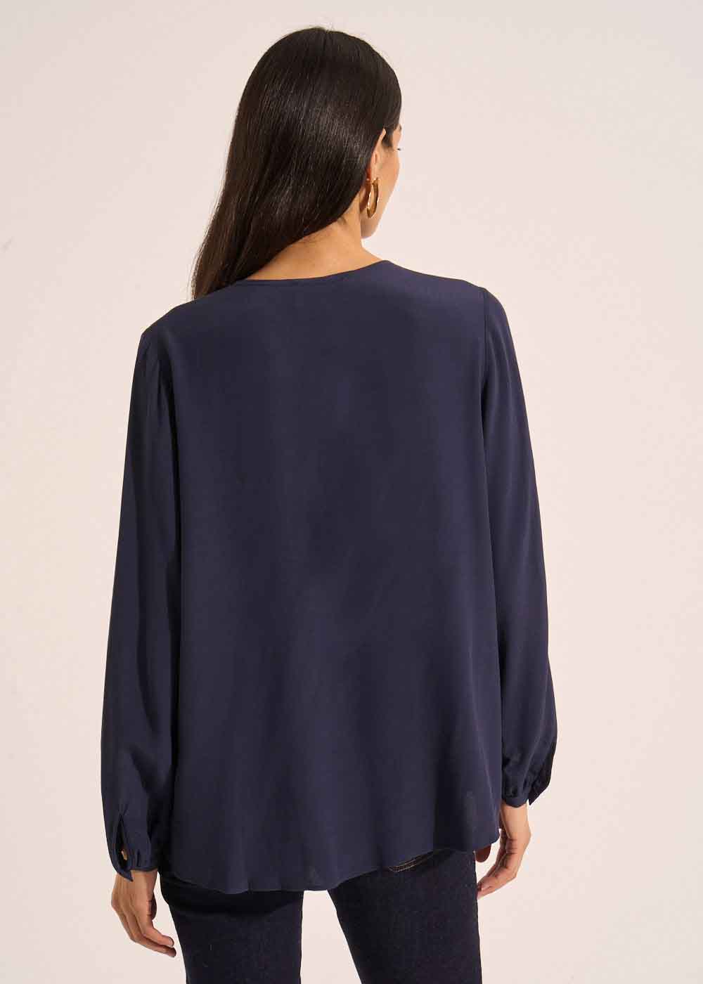 TAZELIE Blouse avec manches longues bouffantes et col rond - 3 - Sud Express - Sud Express