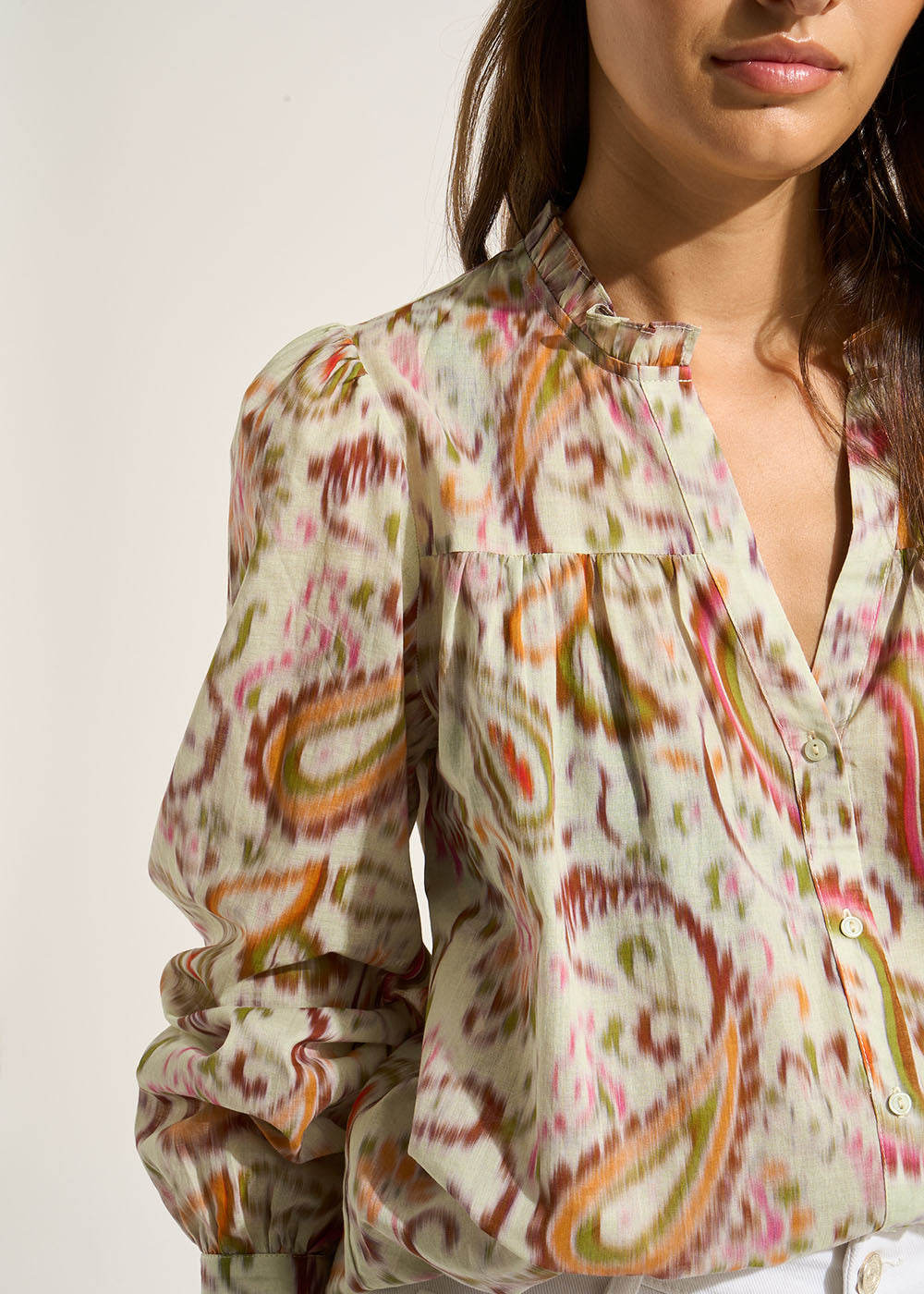 TELEA Blouse imprimée en coton et décoletté en V - 2 - Sud Express - Sud Express