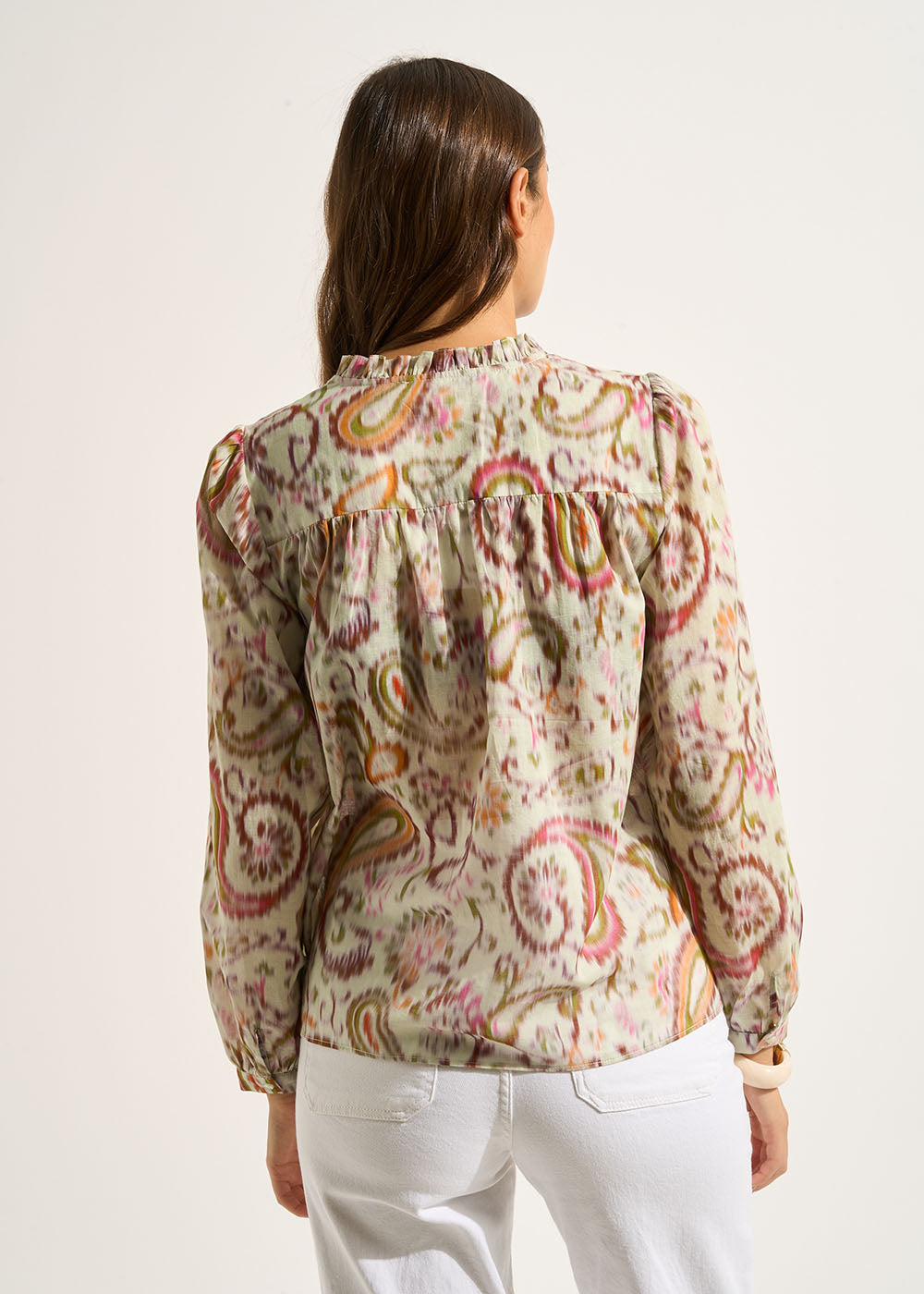 TELEA Blouse imprimée en coton et décoletté en V - 3 - Sud Express - Sud Express