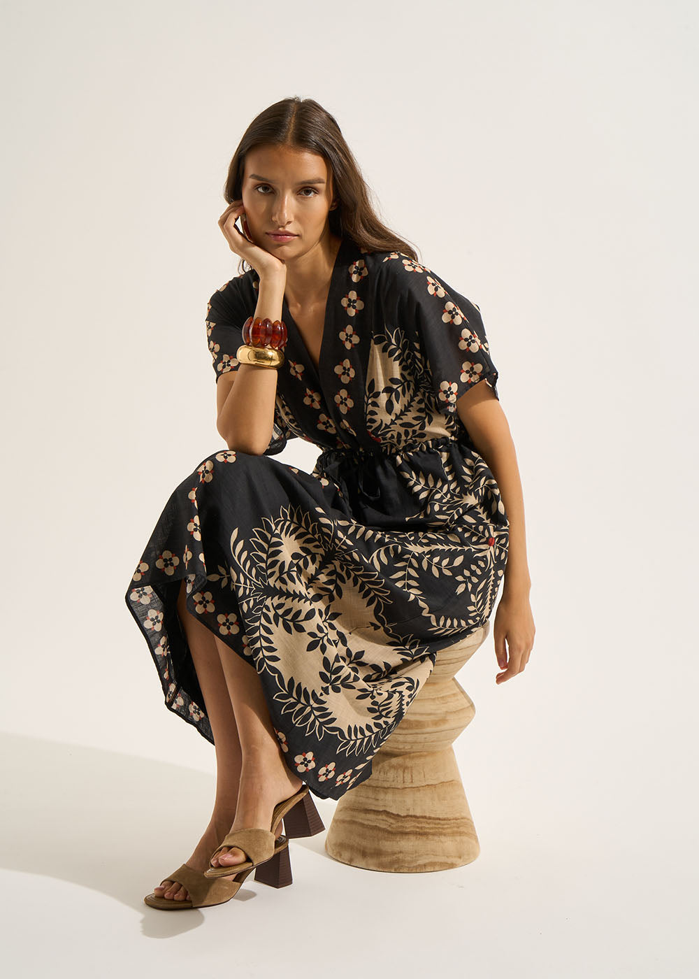 Robe longue imprimé placé - Sud Express - 6 - Sud Express