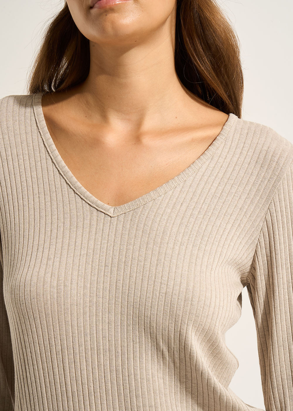 T-shirt à col V manches longues - Sud Express - 2 - Sud Express