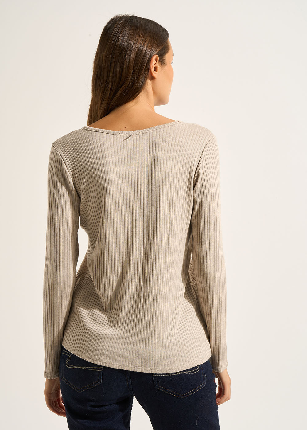 T-shirt à col V manches longues - Sud Express - 3 - Sud Express