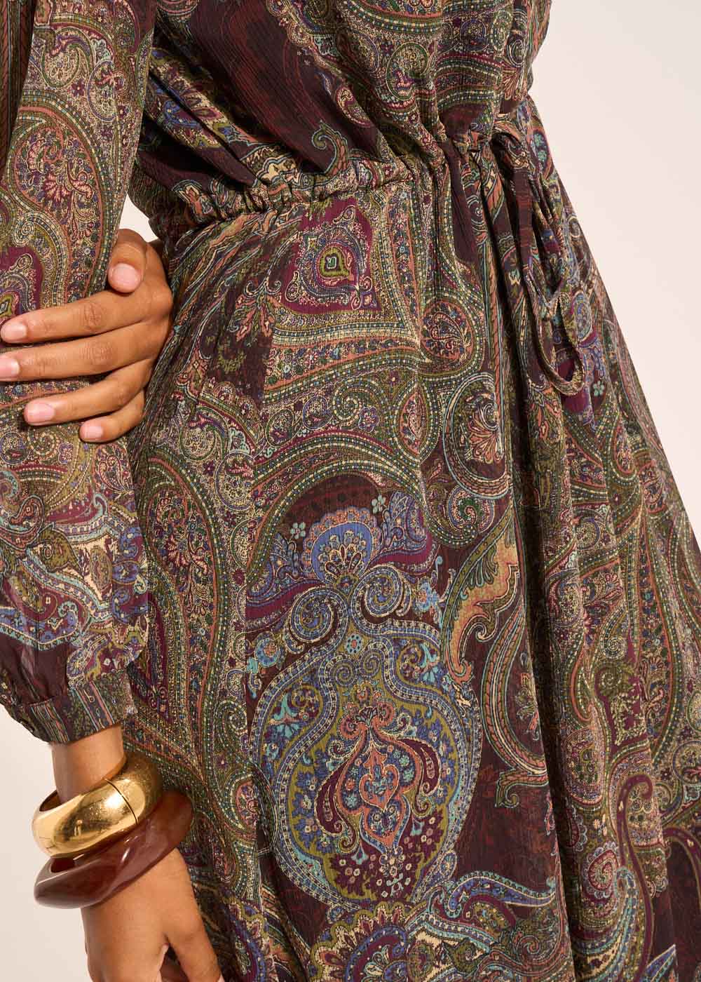 RANERA Robe longue à imprimé avec des manches longues bouffantes - 4 - Sud Express - Sud Express