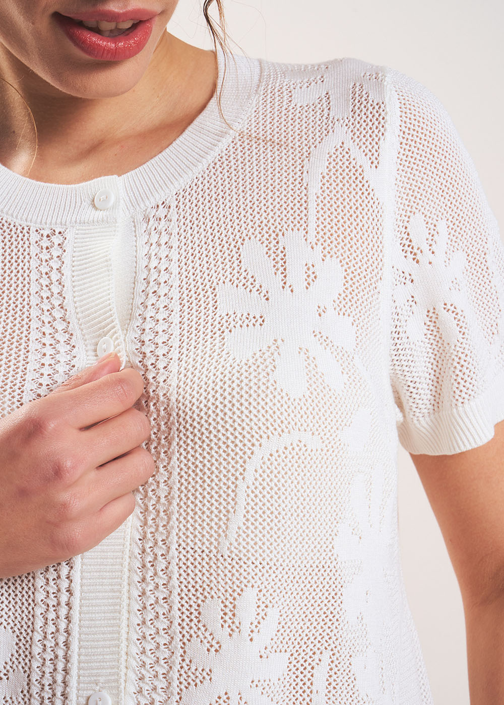 GISELLE Gilet court fleuri manches courtes - 2 - Sud Express - Sud Express