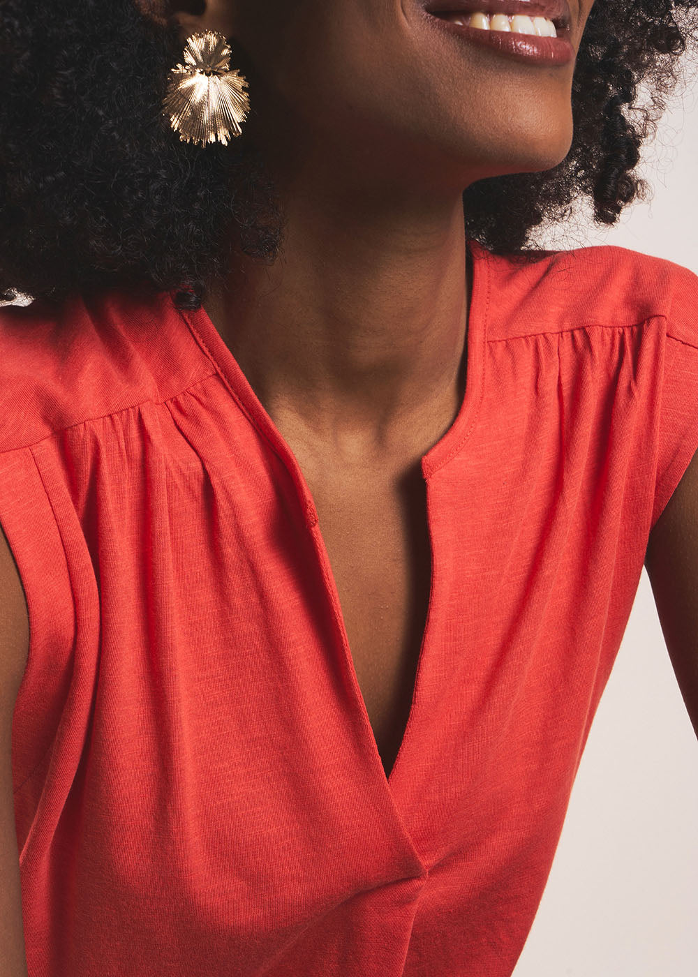 THIERRA Débardeur fluide à décolleté V et jeu de fronces - 2 - Sud Express - Sud Express