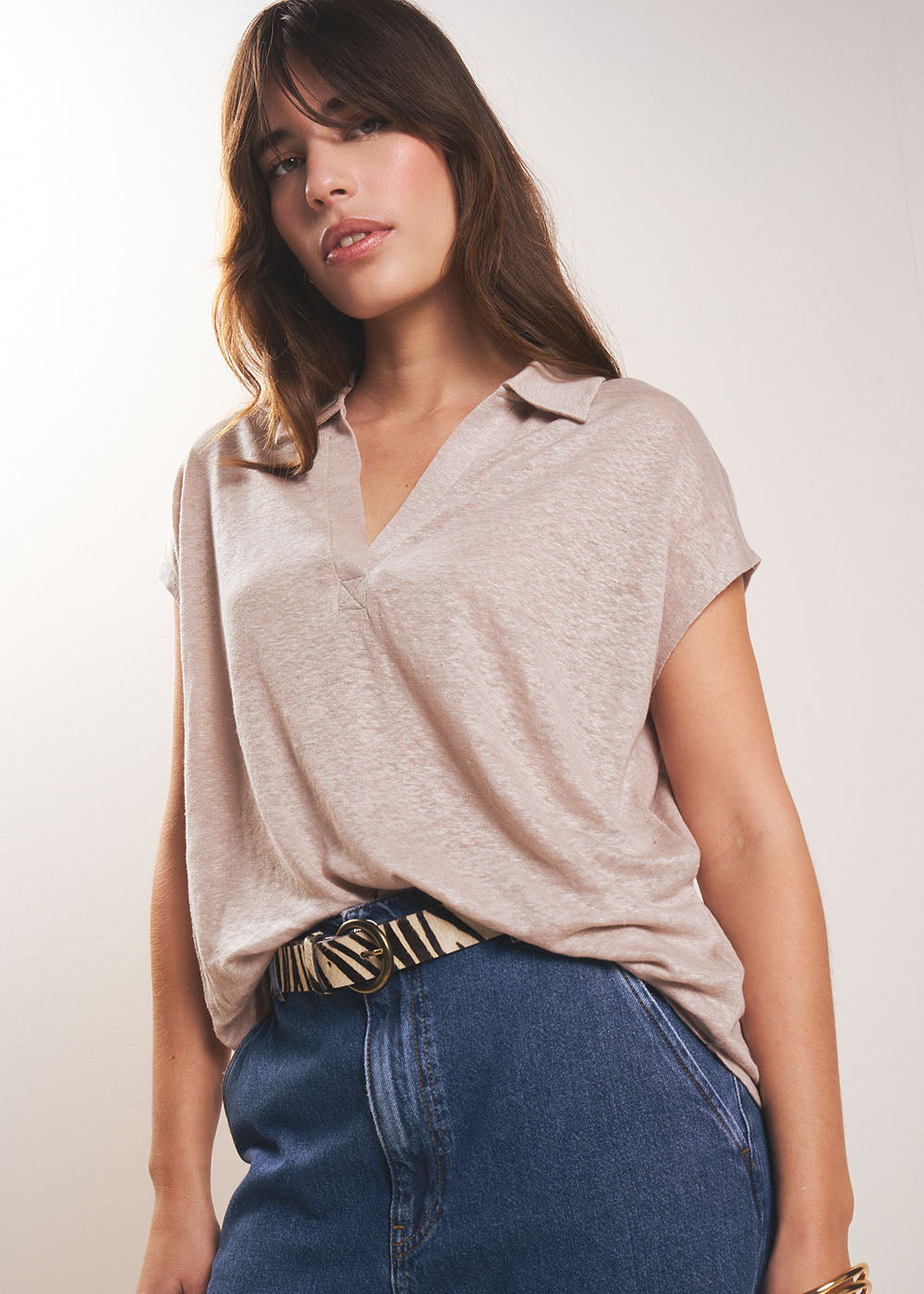 TESSALY T-shirt à col chemise - 4 - Sud Express - Sud Express