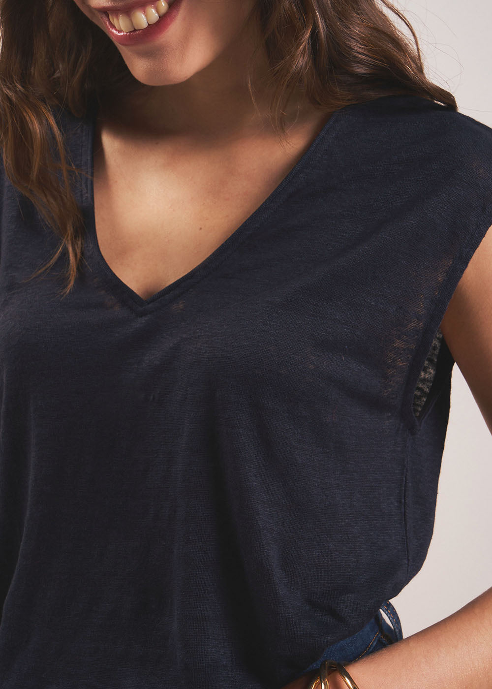 DARIALY Débardeur en lin col V - 2 - Sud Express - Sud Express