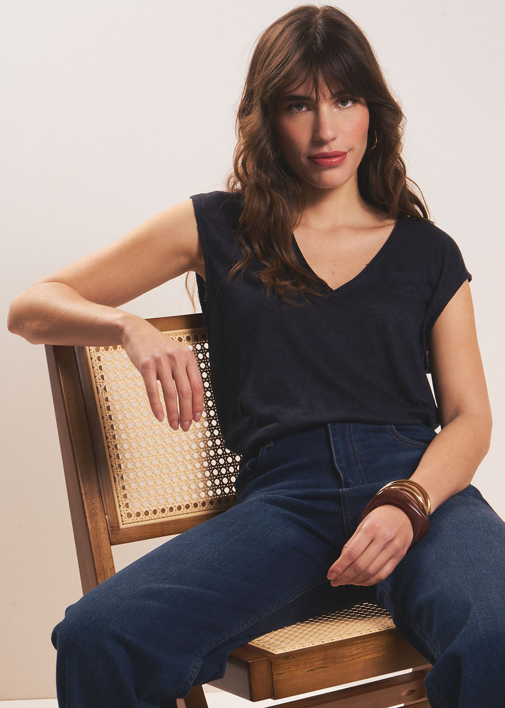 DARIALY Débardeur en lin col V - 4 - Sud Express - Sud Express