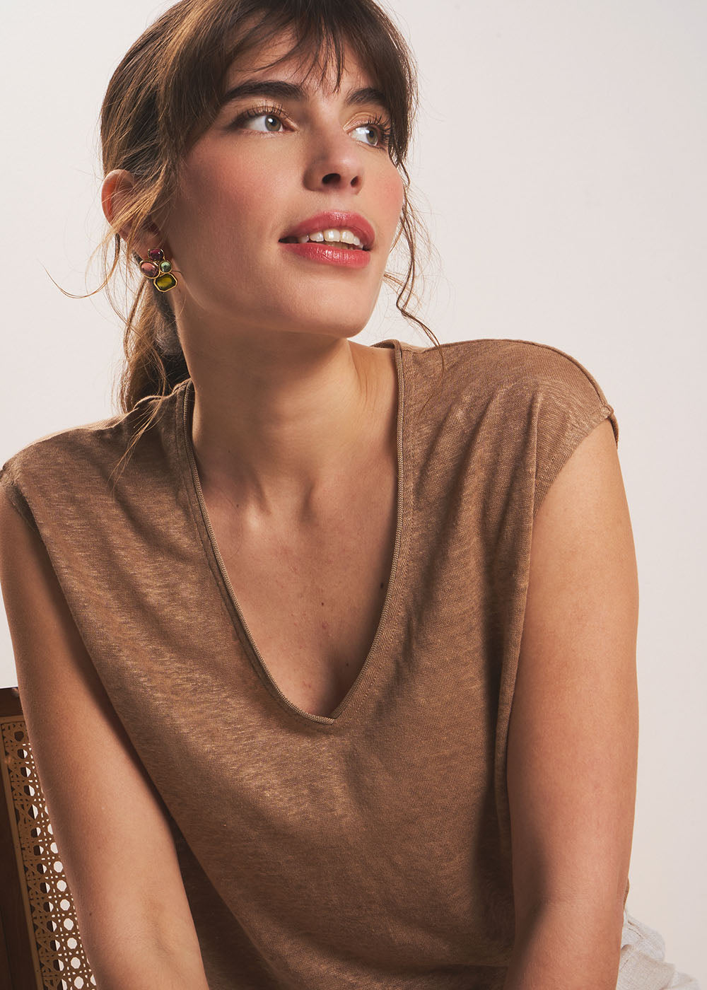 DARIALY Débardeur en lin col V - 2 - Sud Express - Sud Express