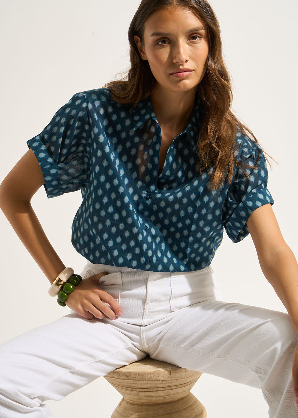 Chemise imprimée en coton à manches courtes - Sud Express - 5 - Sud Express