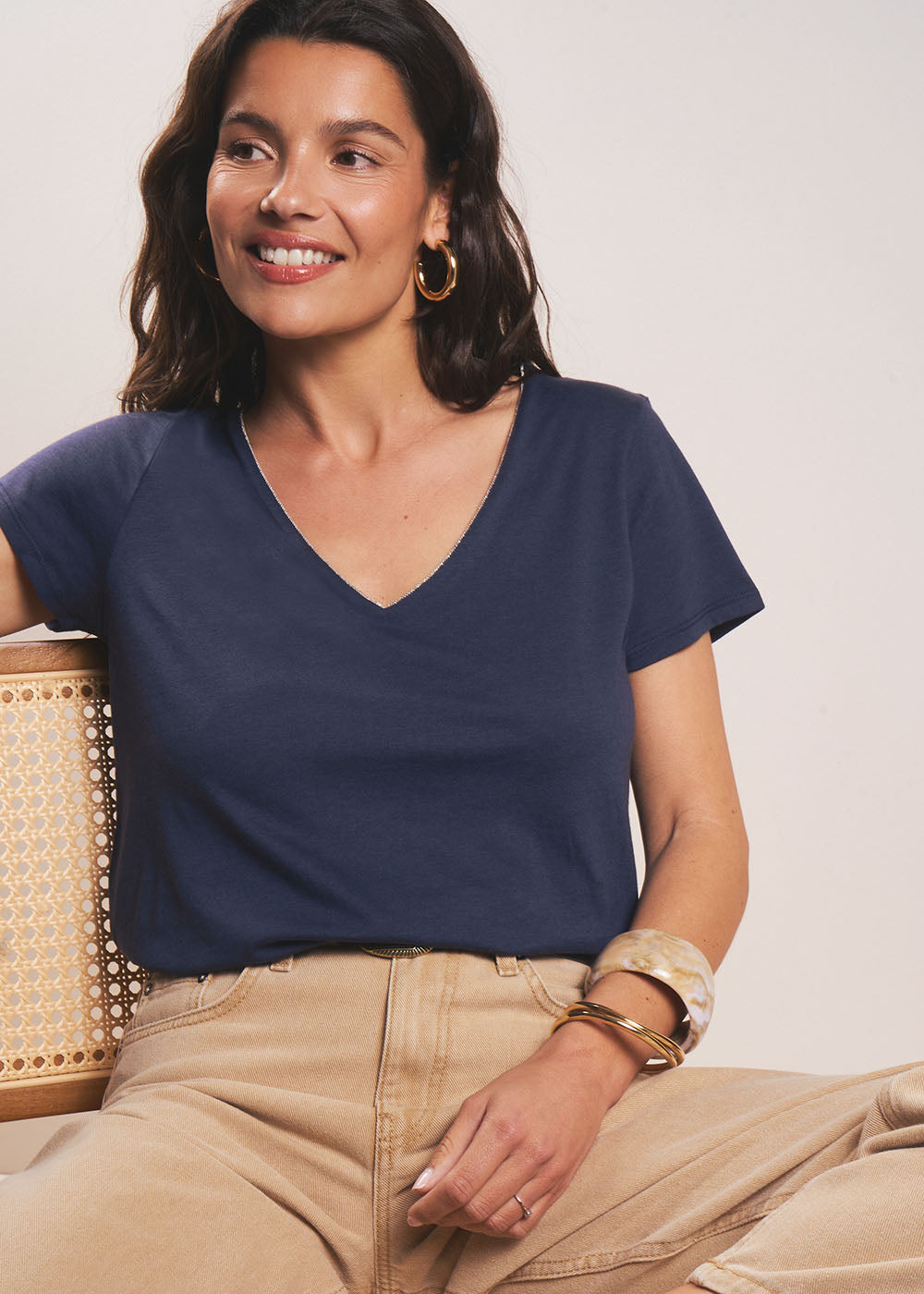 TASHY T-shirt col V - 1 - Sud Express - Sud Express