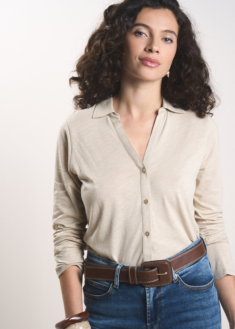 CHIARY Tee-shirt manches longues col chemise - 4 - Sud Express - Sud Express