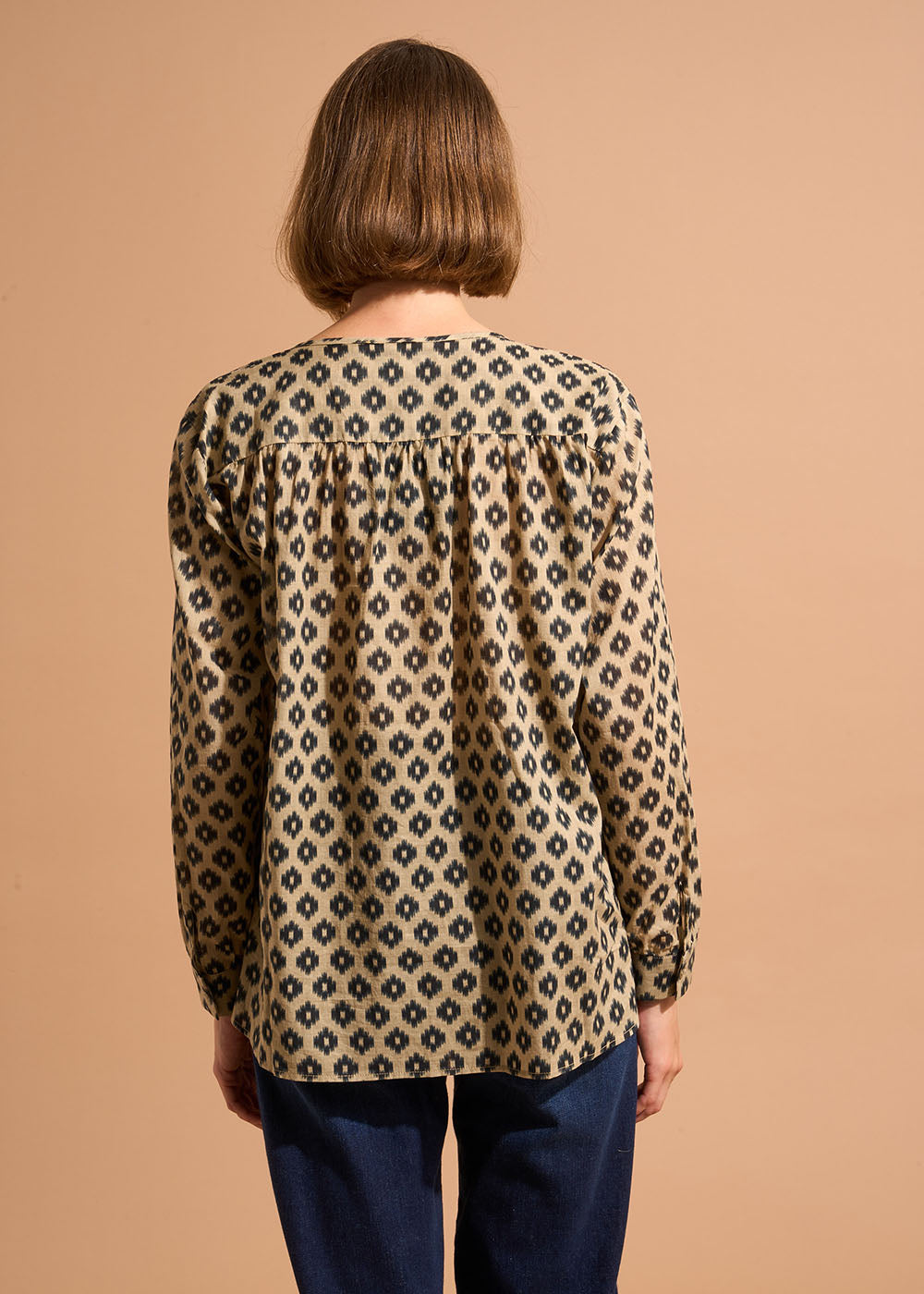 Chemisier imprimé encolure ronde sans col - Sud Express - 3 - Sud Express