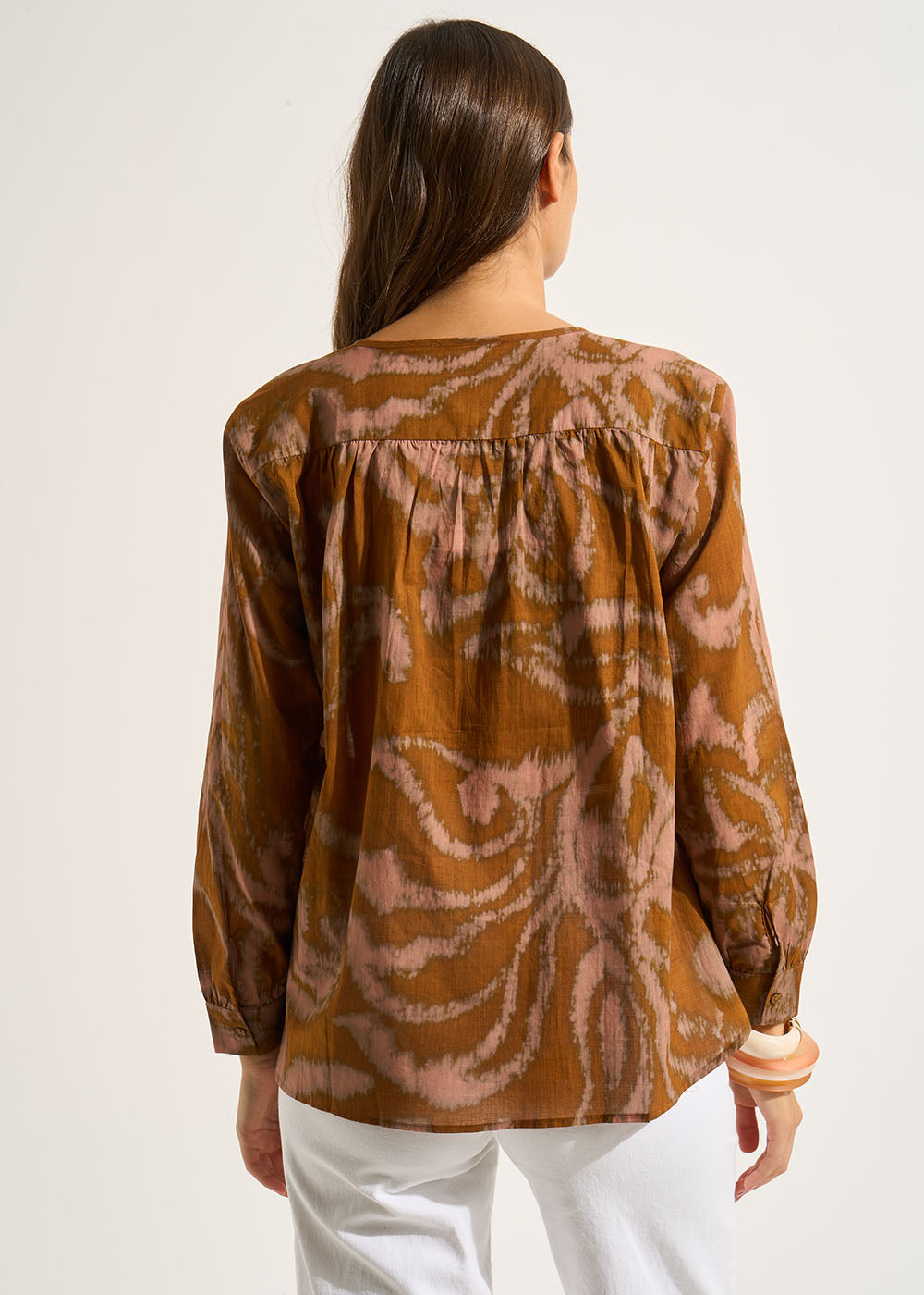 CALMA Chemise imprimée en coton à manches longues encolure ronde - 2 - Sud Express - Sud Express